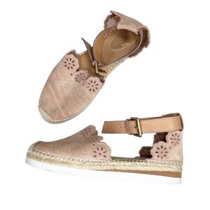 SEE BY CHLOÉ Suede Embroidered Accent Espadrilles
 Womens Sz 9 / 40